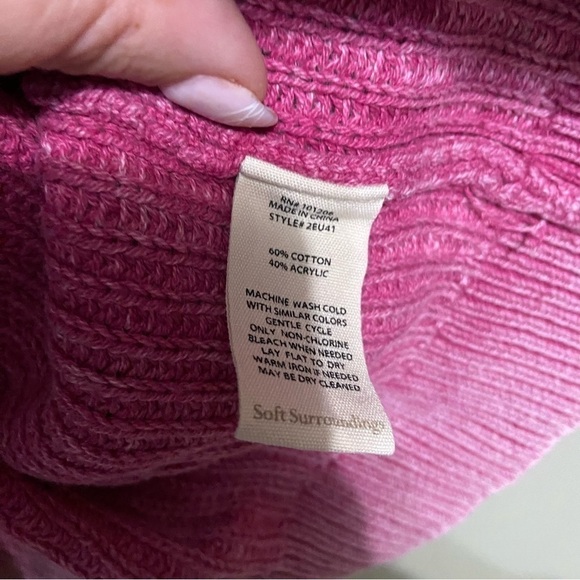 𝅺NEW SOFT SURROUNDINGS SZ XL Wilde Sweater Fiery Fuchsia - Picture 5 of 6